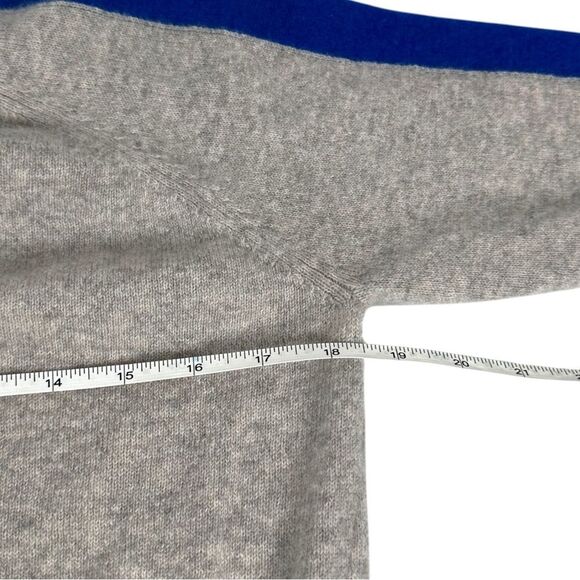 Minnie Rose Gray Colorblock 100% Cashmere Crewneck Sweater Women’s Size XS - Picture 5 of 6